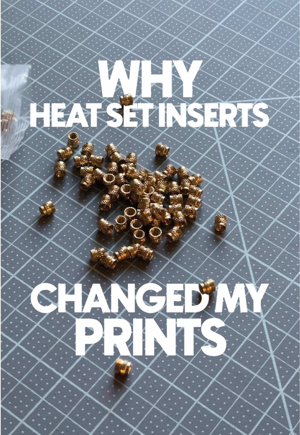 Heat set inserts are one of those things nobody tells you about when you start 3D printing — and they should be in every beginner tutorial. A threaded brass fitting you melt directly into your print. The plastic flows around the knurling, cools, and locks it permanently. Now you’ve got a real metal thread inside a 3D print that won’t strip. Ten cents each. No reason not to use them. Next: which tip actually matters and how to set your iron temp. #3dprinting #heatsetinserts #3dprintingtips #bambulab #makertok  ​​​​​