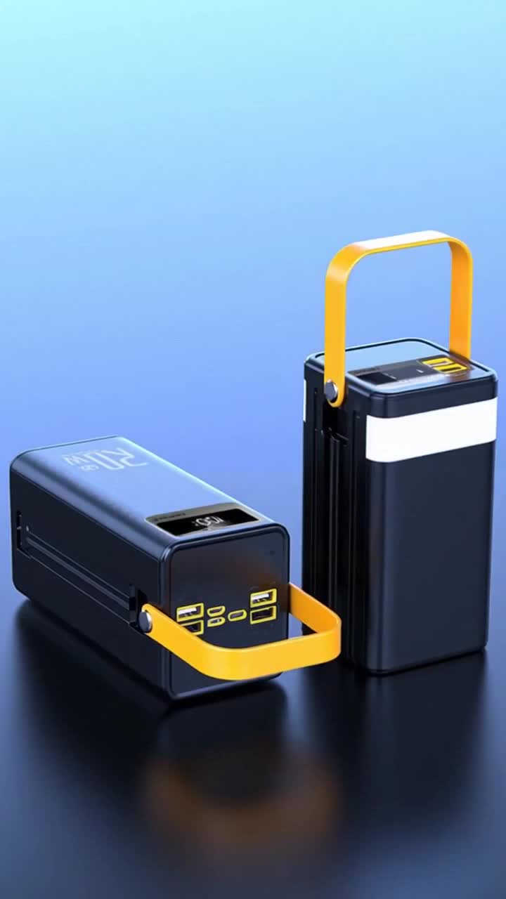 Warrenty Brand DX206 Power Bank 160000mAh with 4 USB Ports & LED Light for Travel Camping 12-Layer Protection Compact Design 