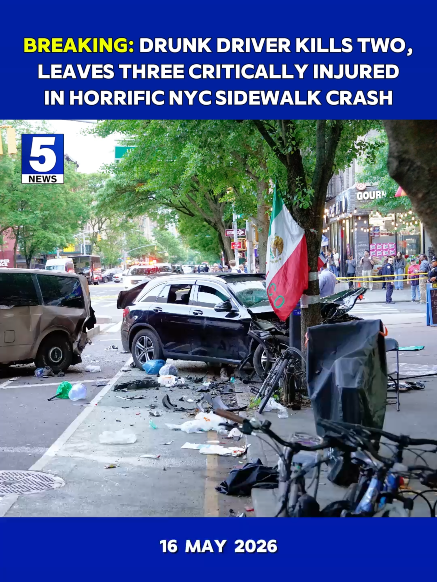 BREAKING: Drunk Driver Kills Two, Leaves Three Critically Injured in Horrific NYC Sidewalk Crash #Manhattan #UpperWestSide #NYCNews #NewYork #BreakingNews #MichaelSaintHilaire #USNews #LatestNews #JasonNegron #NewsUpdate #NewYorkCity