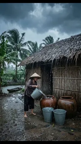 Lớn rồi mới hiểu... Điều mình nhớ nhất là những cơn mưa năm ấy, vì trong tiếng mưa có cả tuổi thơ, có mái nhà nghèo và có mẹ. Nhớ mái lá, nhớ lu nước mưa và bóng mẹ già bên hiên nhà.  #kyuctuoitho  #hoainiem  #nhoque  #mientayquetoi #nhonha 