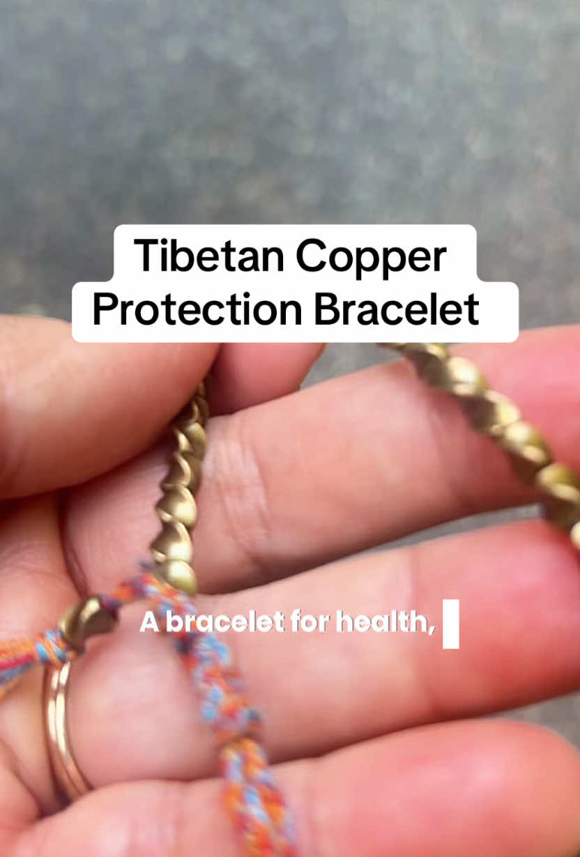 Tibetan copper protection bracelet to promote health, wealth and healing. #healingjewelry #jewelrytok #TikTokCreatorSearchInsightsIncentive 