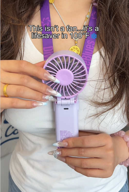 It’s really cool🧊There are one hundred gears to adjust.#Portablefan #handheldfan #Diveblues #summerwins #tiktokshopdealsforyoudays 