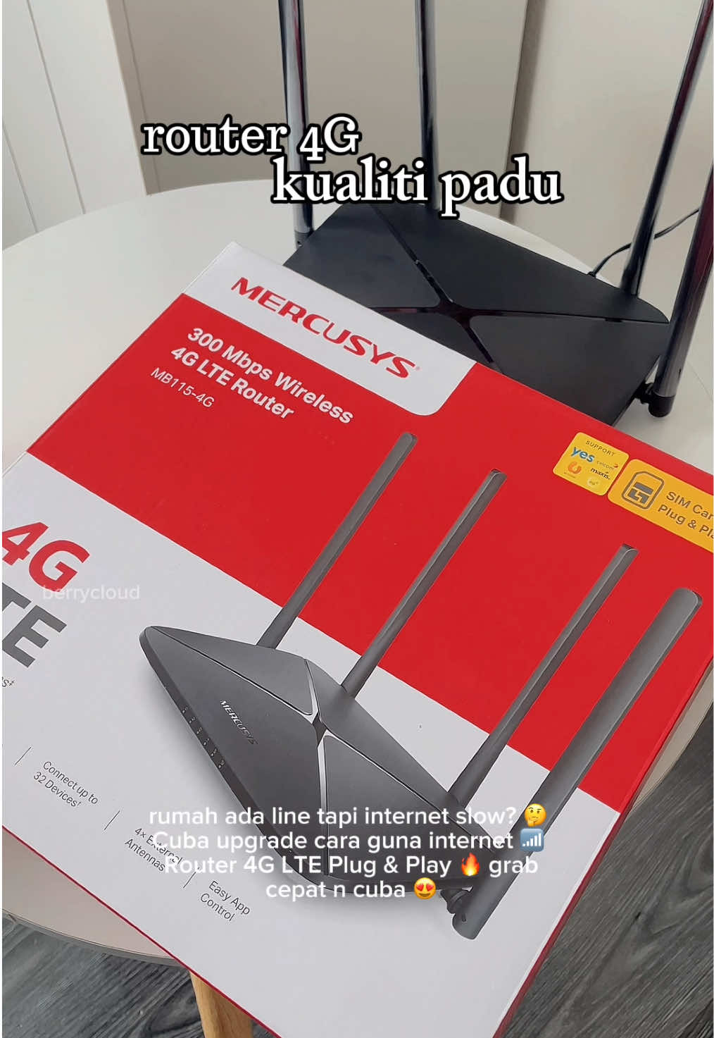 rumah ada coverage tapi internet macam siput? 🐌 cuba tukar guna Router 4G ni sebab lebih praktikal n line lagi laju daripada hotspot phone 🔥  #router4g #wifi4g  #mercusys #internetrumah #wirelessrouter  