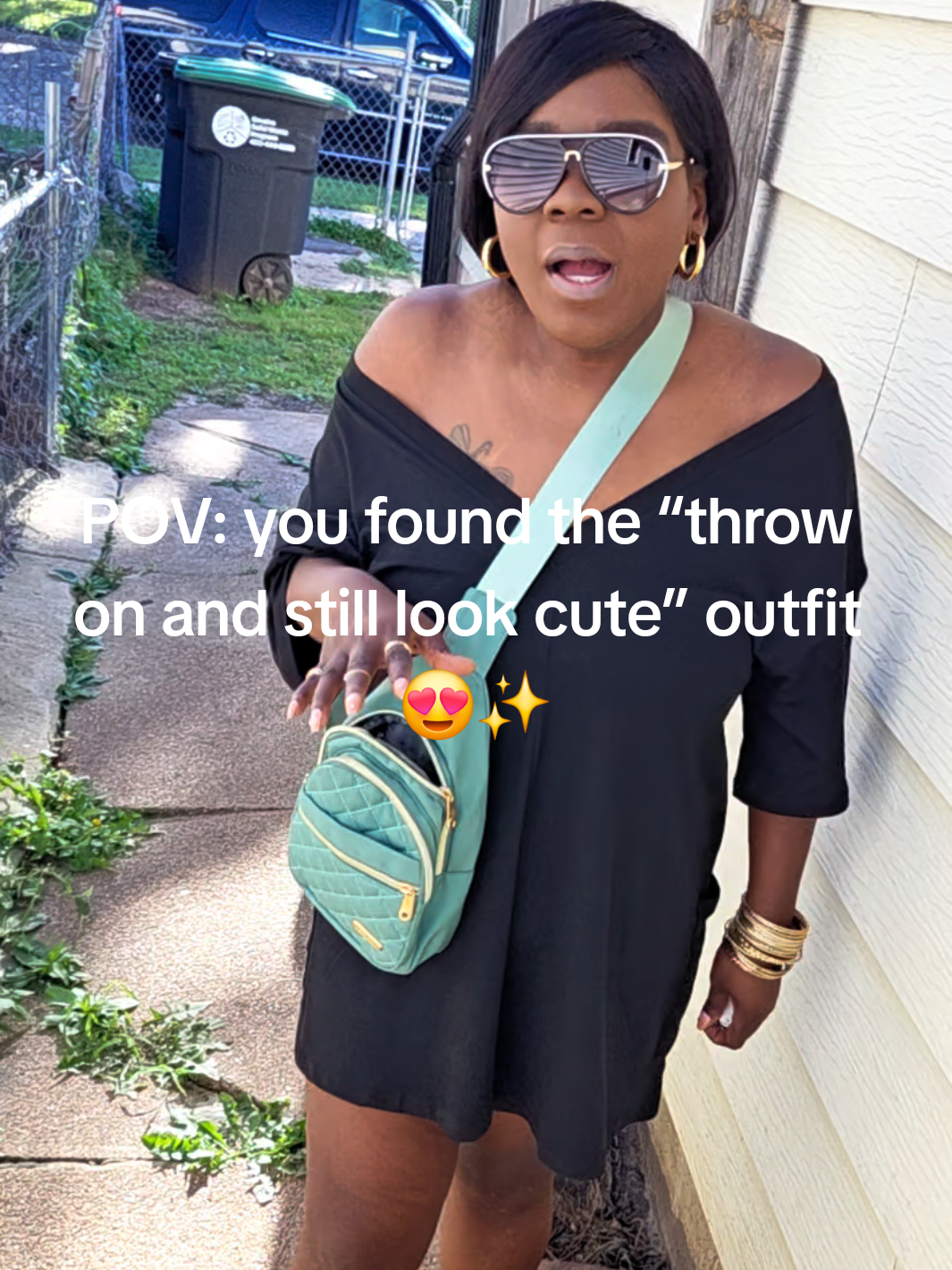 POV: you found the “throw on and still look cute” outfit 😍✨ This oversized romper is giving comfy, effortless, and cute all at once. Perfect for running errands, brunch, airport fits, or just looking put together without doing too much #  #romper #summerfits #OOTD #fashionfinds #oversizedfashion 