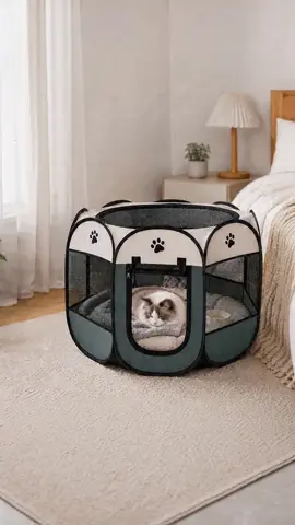POV: Your cat needs this cozy playpen ASAP 🐾✨ Breathable mesh, folds flat, and *so* soft. Perfect for indoor fun! #CatLovers #PetEssentials #CozyCatPlaypen #TikTokMadeMeBuyIt #tiktokshopdealsforyoudays