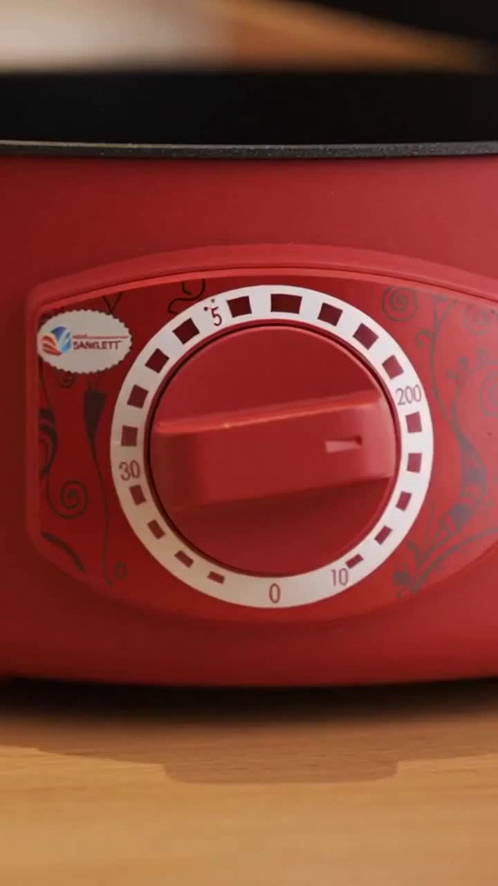 4L Red Multifunctional Hot Pot DormitoryPortable Electric Boiling Pot 1000W HouseholdUpgraded Non-Stick Cooking Utensi-L #fpy #ai #tiktokshop #pot