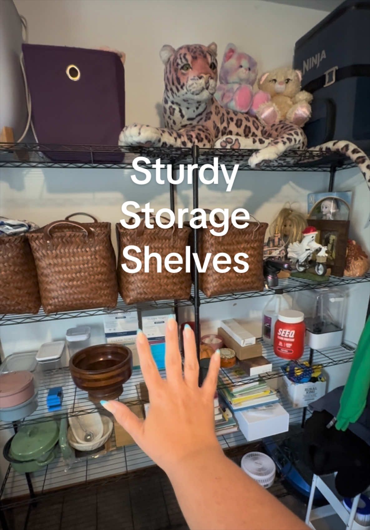 These shelves are adjustable, sturdy and easy to put together! I’m so excited to continue organizing this room!  #shelves #storageshelf #storagesolutions #organize #dealsforyoudays 