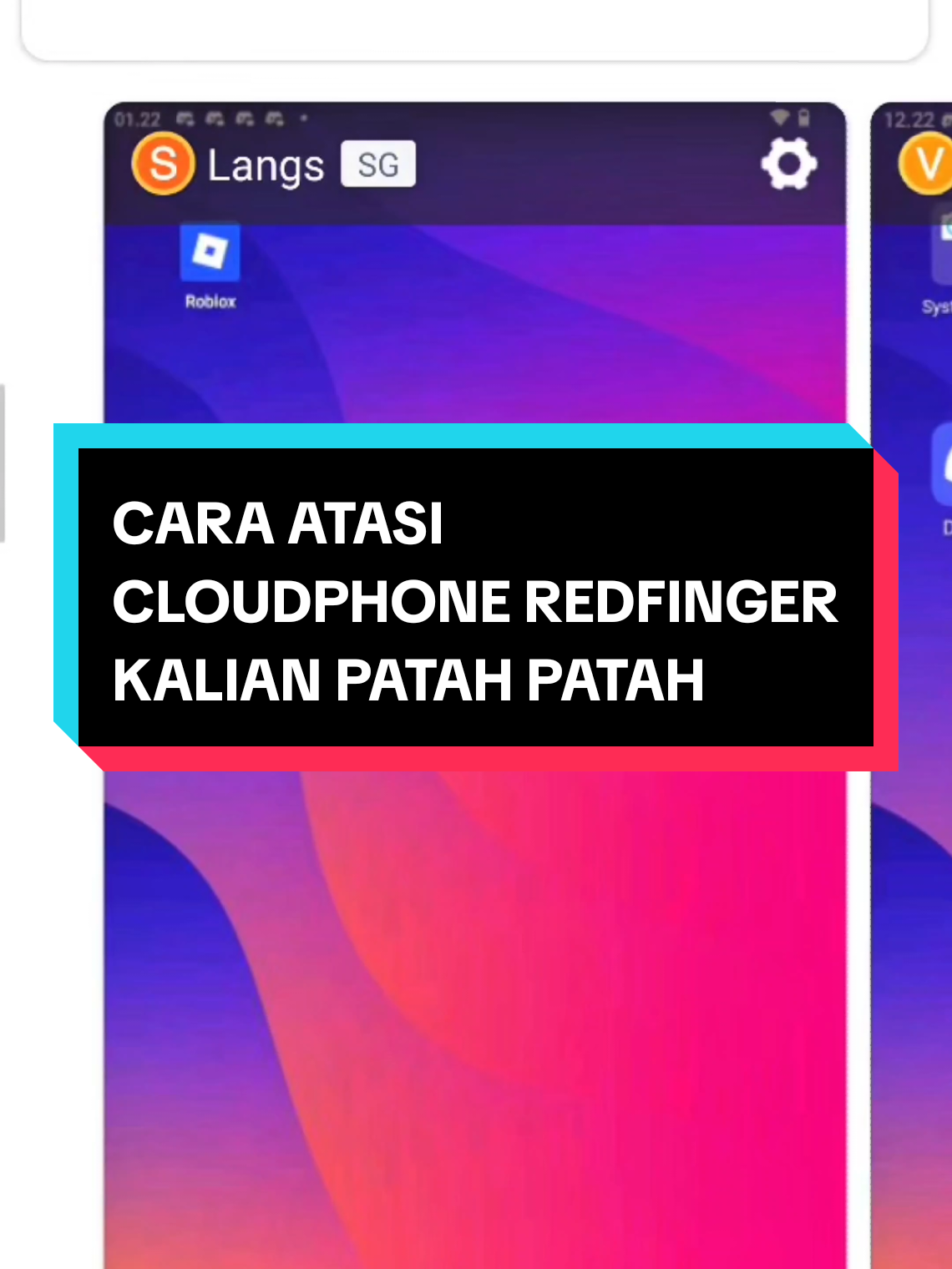 CARA ATASI CLOUDPHONE REDFINGER KALIAN PATAH PATAH  #cloudphone #redfinger #fyp #roblox #capcut 