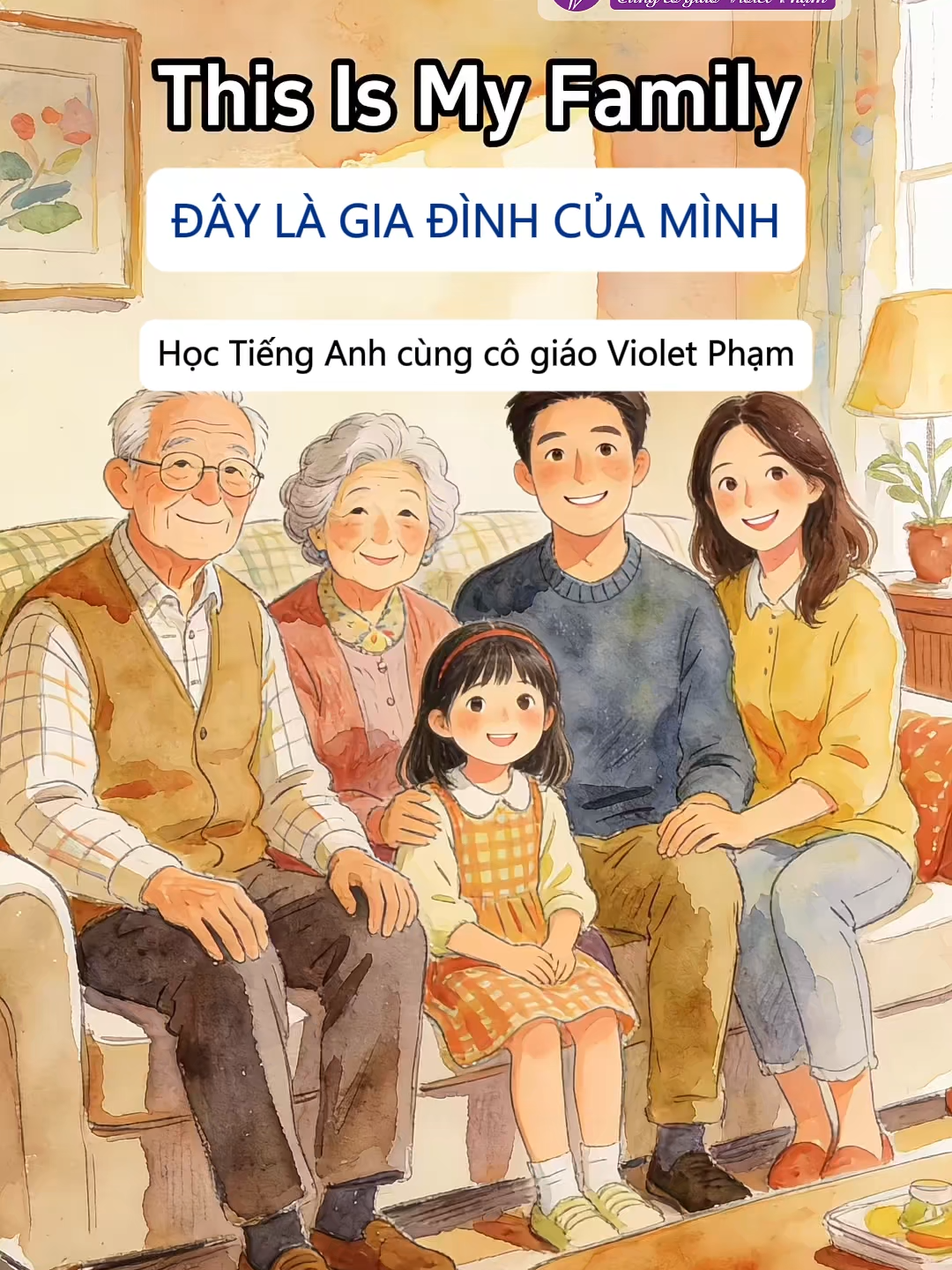 Qua video ngắn này, các con sẽ học được những câu giao tiếp cơ bản để giới thiệu về ông bà, bố mẹ và thể hiện tình yêu thương với gia đình nhỏ của mình. #VioletPham #EnglishStory #LearningEnglish #TiengAnhTreEm