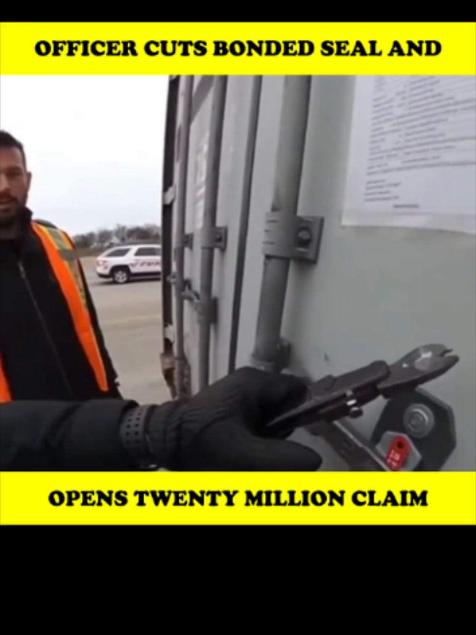 Officer Cuts Bonded Seal And Opens Twenty Million Claim #cops #bodycam #police #copsoftiktok