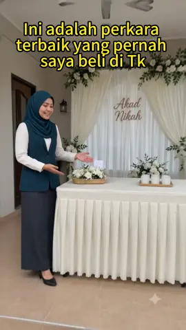 Tak mahu nampak kaki meja dan barang bawah meja, guna skirt meja ini.  #tableskirt #tablecloth #buffetsetup #eventtable #dekorasimeja 
