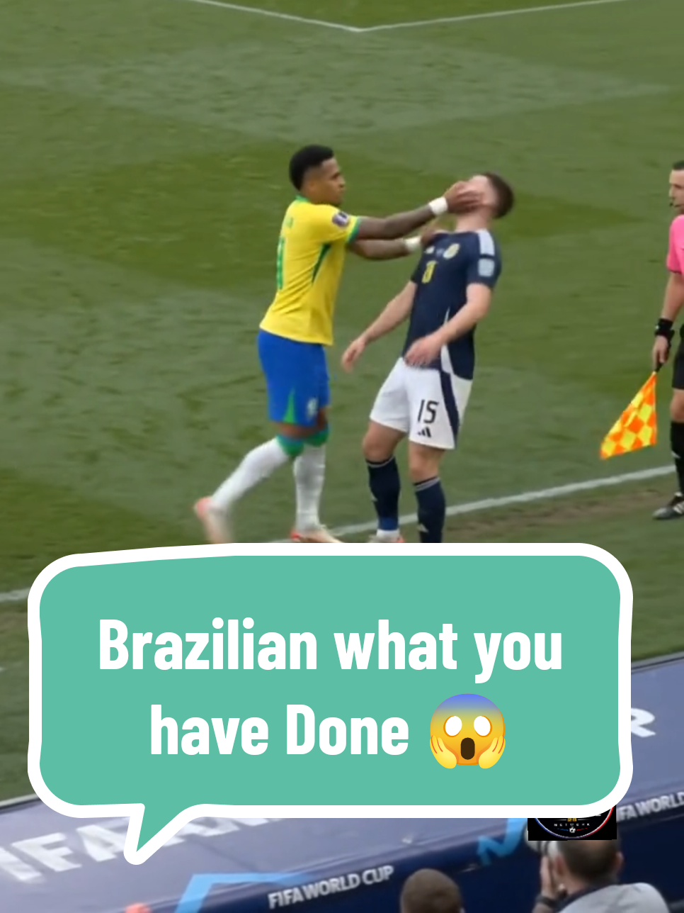Brazilian player slapped Innocent Scotland players with arrogance. #worldcup2026 #fifa #brazil#reels #Football 