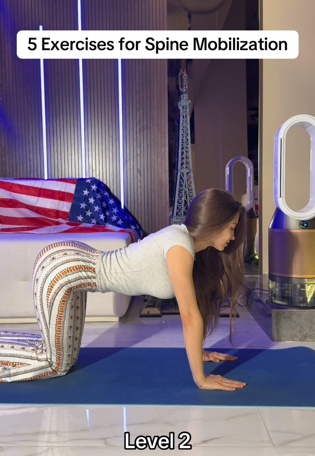 Doing these exercises is incredible for spine mobility! The higher level that you achieve in the stretches, the better results you will see in back pain prevention!🧘‍♀️ #m#mobilityd#dailyyogas#spinehealthf#fyp