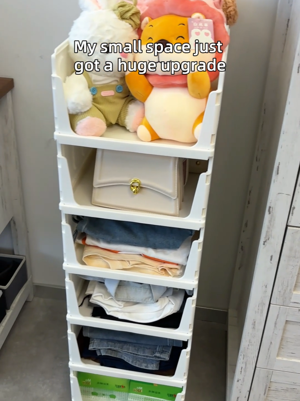 My closet transformation with these plastic storage baskets is actually crazy, I can finally see everything at a glance 🤩 #homeorganization #declutter #worldcup #weeklydeals #summerwins 