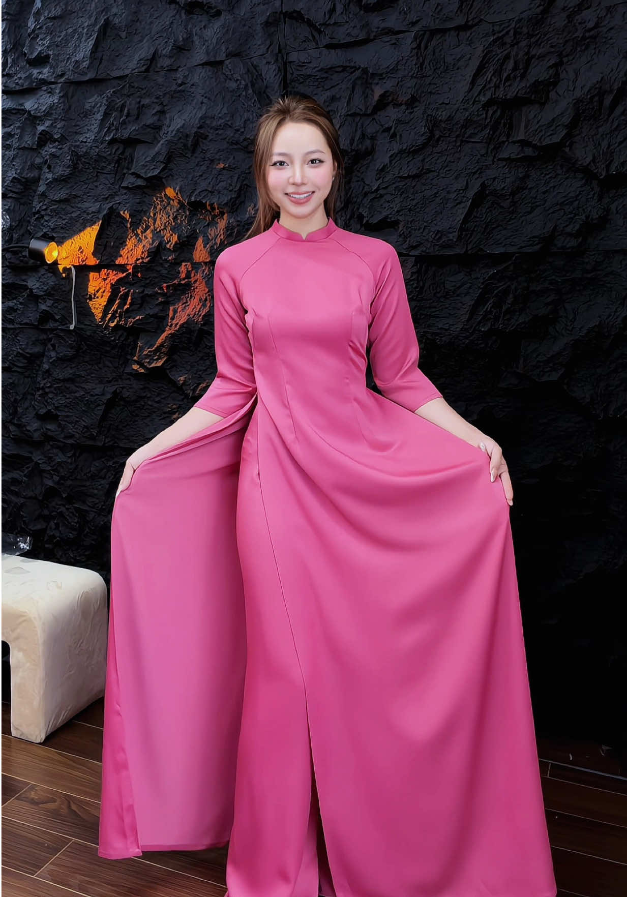 Áo dài lụa xinh iu 🌸#aodai #aodaitruyenthong #mayreview 