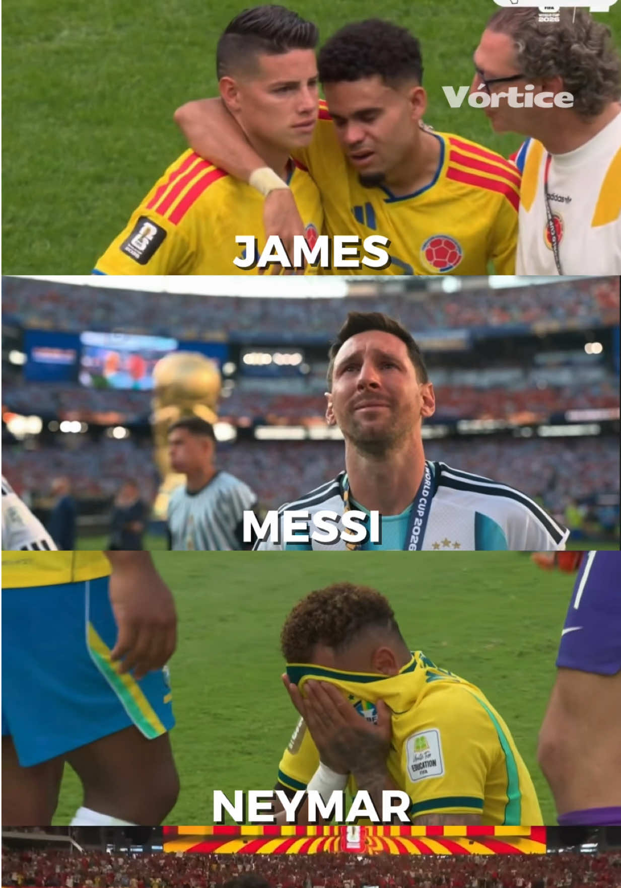 😭 El último baile de estas leyendas… Así se despidieron Lionel Messi, Cristiano Ronaldo, Neymar Jr. y James Rodríguez de la historia de los mundiales en este 2026. #Messi #CR7 #Neymar #James #Fifa