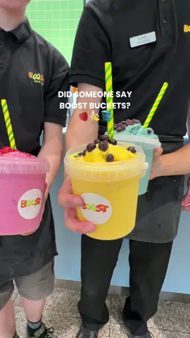 When a regular Boost smoothie just isn't enough!! 🥵🔥☀️ It's a HEATWAVE- we need a bucket of Boost!!  Who else would 💯 buy one??  #boostjuice #summermood #iceddrinks #smoothiesddict