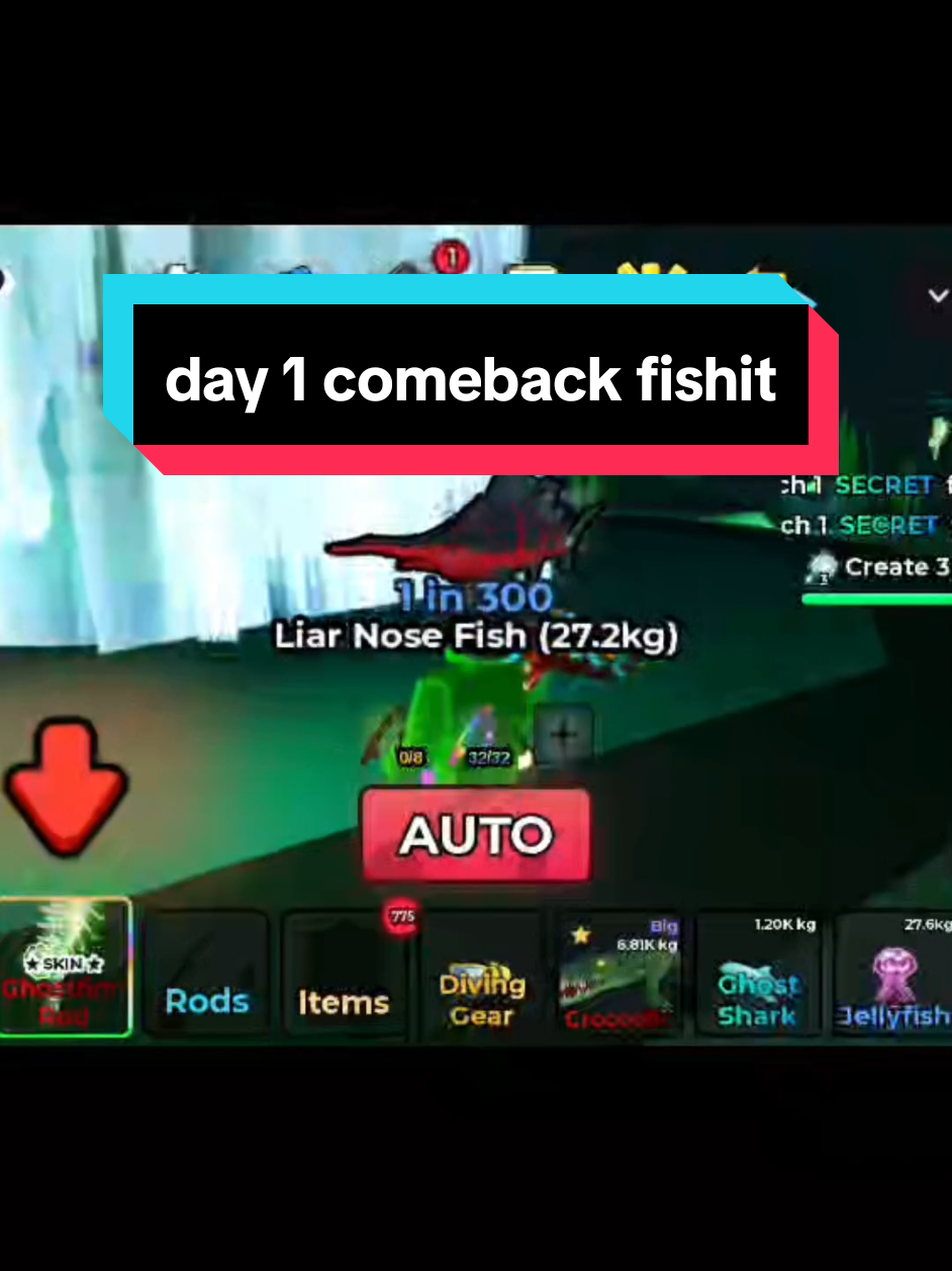 day 1 comeback main fish it #redfinger #roblox #fishit #cloudphone 