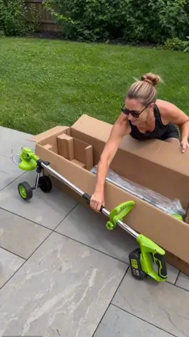 The most soothing yard cleanup ever! Watch this 21V cordless beast eliminate overgrown weeds in seconds.#gardenhacks #lawnmower #lawncare 