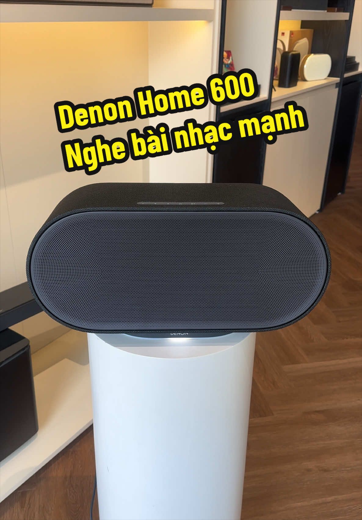 Denon Home 600 sở hữu 8 củ loa, bass 165 mm, hỗ trợ Dolby Atmos, Wi-Fi, Bluetooth, AirPlay 2 và HEOS. Âm thanh mạnh, bass sâu, không gian rộng, phù hợp phòng 30–50 m². #DenonHome600 #Denon #LoaDenon #LoaKhongDay #AmThanhCaoCap