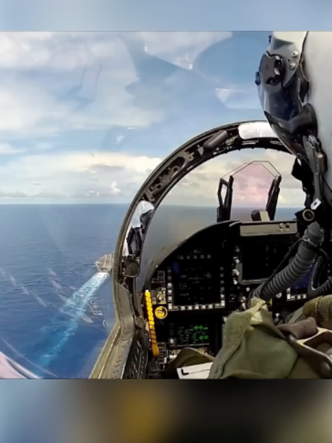 Amazing F-A-18 Carrier Landing - Cockpit View#F-A-18 #fypシ