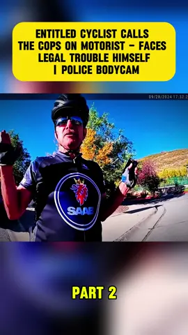 Entitled Cyclist Calls The Copson Motorist - Faces Legal Trouble Himself | Police Bodycam #copsusa #policeofficer #foryou #tiktok #bodycam 