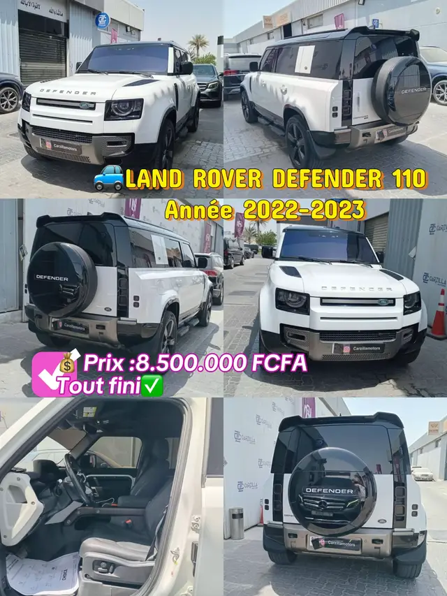 📞 WhatsApp : 🇨🇦(1) 82-55-89-58-17 🇲🇱(223) 97-70-29-21  4x4 luxe premium | Ultra robuste & confortable ⚡ Blanc nacré + toit noir brillant 🖤 89.424 km seulement 📊 🛞 Jantes alliage noires sport 🧳Marchepieds latéraux 🚪 Roue de secours arrière 🌤️ Toit panoramique 🖥️ Cockpit digital + écran tactile Pivi Pro 📡 GPS & multimédia 📷Caméra 360° 🛋️ Intérieur cuir noir premium ❄️ Climatisation automatique ✨ Très propre – rien à prévoir 🚚 Expédition partout en Afrique 🌍 ✨ S-A-S — La Référence 🏍️🔥  #LandRover #Defender #VenteVoiture #Afrique #VoitureDeLuxe  