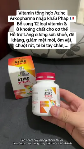 Vitamin tổng hợp Azinc Arkopharma nhập khẩu Pháp 🇫🇷, có tem đầy đủ nên mọi người yên tâm sử dụng nhé! 