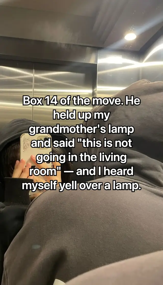 Three hours into unpacking and I threatened to move out over a mustard yellow lamp with fringe. Turns out the lamp was the only thing in that apartment that was mine. If you're moving in together soon — count whose stuff fills the room before you fight about it 🤍 what was your version of the lamp?