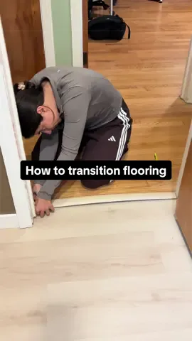 Here’s how to transition flooring of any kind!! ##incaseyourdaddidntteachyou##howto##learnontiktok##houserenovation##floortransformation