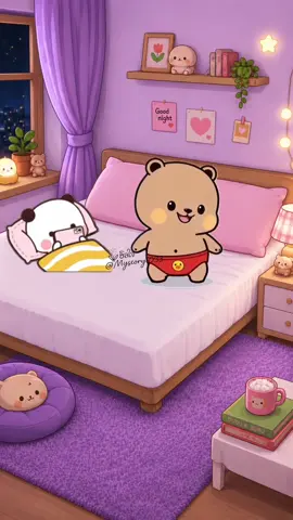 Just one little show before bed! 🤣💃🌙  #dudububulove #CuteCouple #HealingMoments #FunnyAnimation #FunnyVideo  🐻❤️🐼🌷