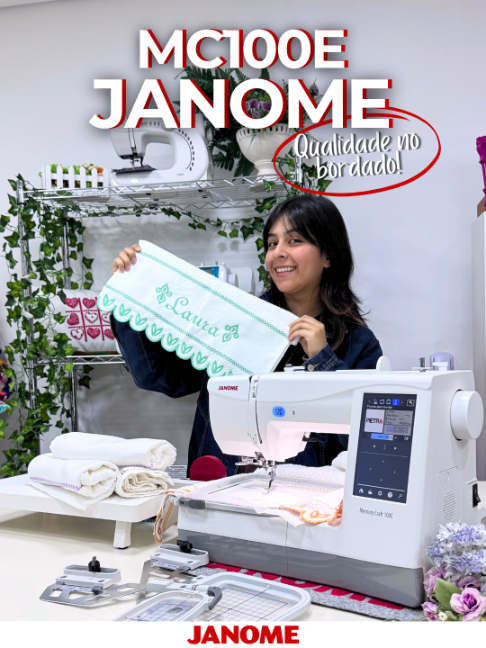 REELS RADAR JUNHO MC100ETransforme suas ideias em bordados incríveis com a Janome MC100E!  Compacta, precisa e muito fácil de usar, ela oferece uma área de bordado de 14 x 14 cm, o tamanho ideal para personalizar peças, criar presentes exclusivos e alavancar o seu negócio criativo com qualidade profissional. Não perca a chance de ter a sua máquinas Janome e realziar seus sonhos mais criativos com a MC100E Ficou com dúvida? Fale com o nosso atendimento!  Mensagem WhatsApp (11) 3092-1102  Janome apaixone-se ❤️ #bordado #criatividade #janome #fy
