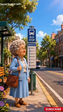 Daily English Conversation at the Bus Stop | English with Grandma Learn daily English conversation at the bus stop with Grandma. Practice easy public transport words, simple bus stop sentences, and spoken English for beginners. A cute educational reel for A1 and A2 English learners. 🚌👵 #DailyEnglishConversation #BusStopEnglish #EnglishAtTheBusStop #PublicTransportEnglish #EnglishWithGrandma 