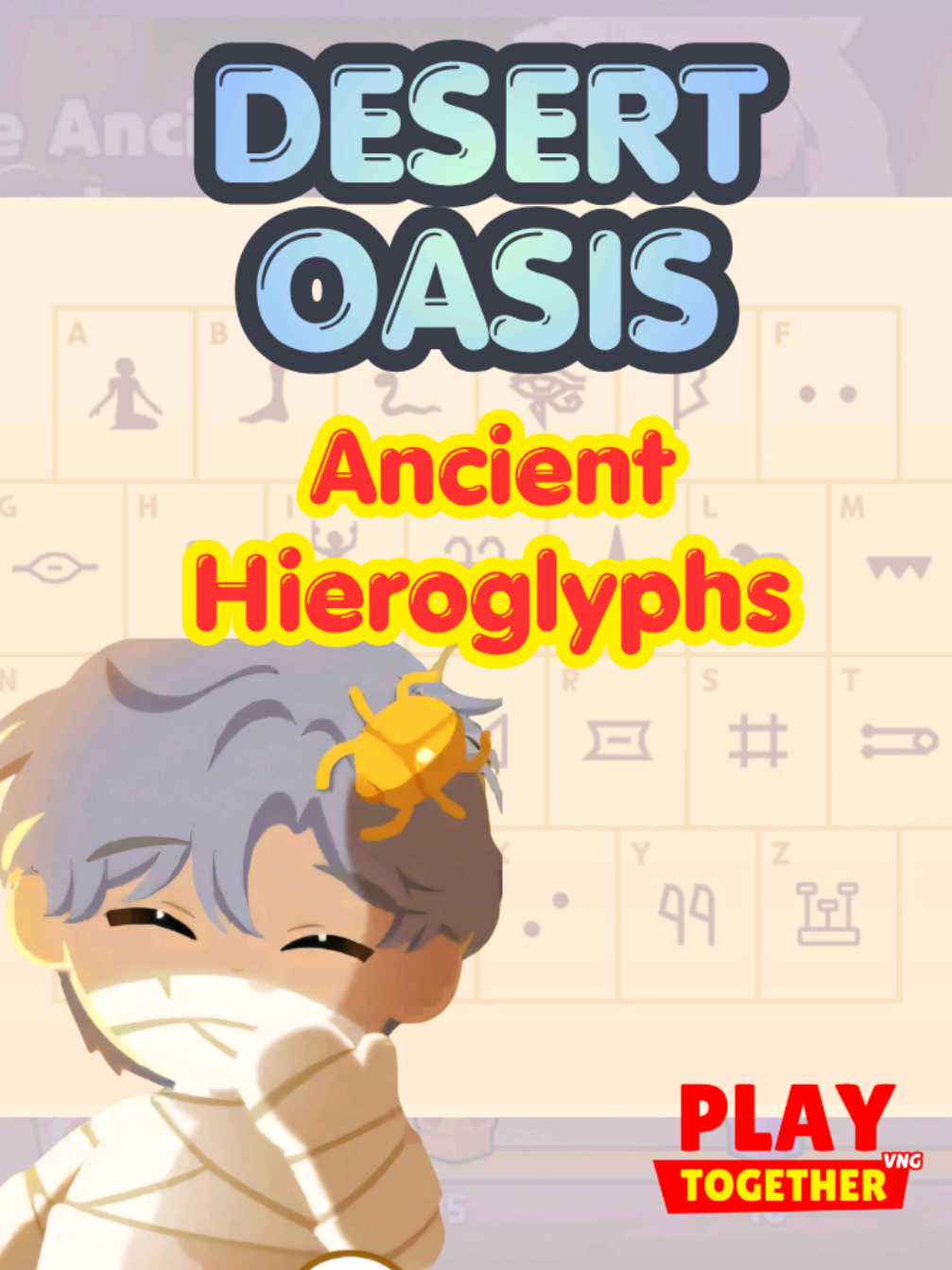 Replying to @keyzah098 Ancient Hieroglyphs quest. Mummy outfit playtogether game. #ptgcreator #playtogetherid #playtogether #PLAYTOGETHERVNG #fyp 