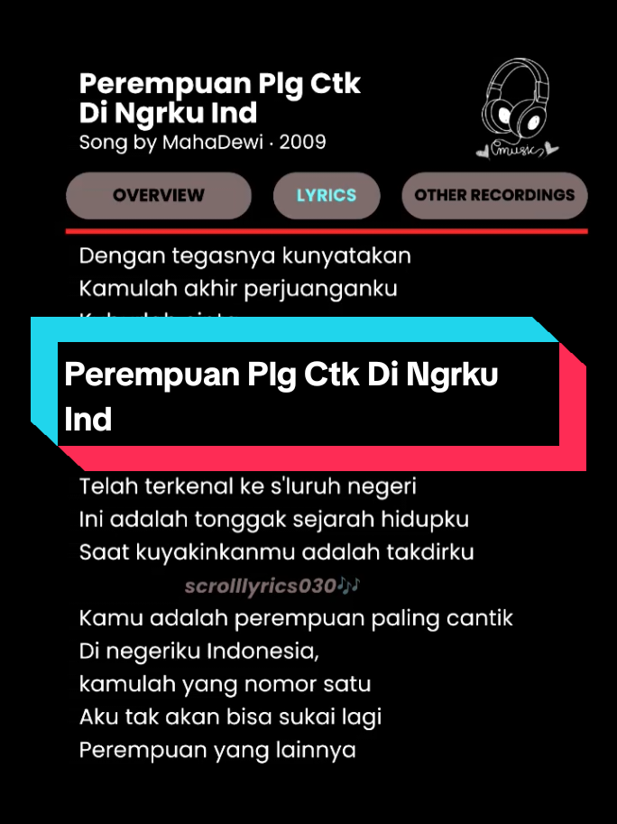 Perempuan Plg Ctk Di Ngrku Ind || Music Lyrics🎵🎧 #perempuanplgctkdingrkuind #mahadewi #lyrics #scrolllyrics0301 #fyp 