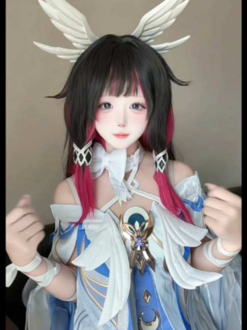 Cos: Columbina | Genshin Impact ✓   ContentCreator: jiuyuexiaomaoyihaoji #cute #cosplay #columbina #GenshinImpact #trending #fyp