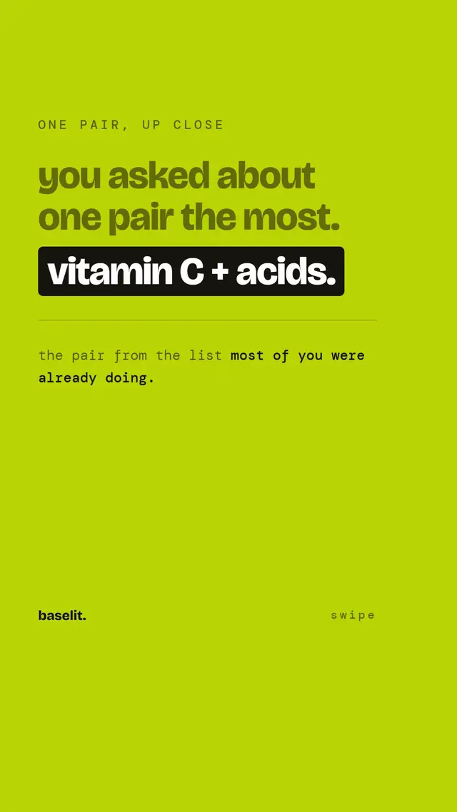 vitamin C in the AM, exfoliating acids in the PM #skincaretips #baselit #acne #skincare