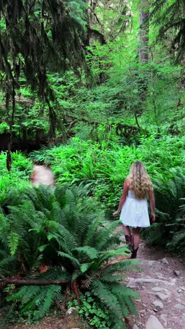 Walking through a place that doesn’t even feel real 🤍🌿✨ Peaceful views, nature views, and one of the most beautiful sights in the world 🌲🤍 Literally such a beautiful sight I’ll never forget. #hohrainforest #olympicnationalpark #peacefulviews #natureviews #beautifulsights 