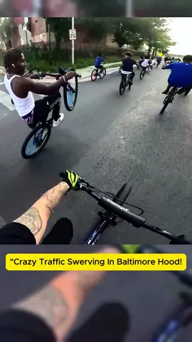 CRAZY TRAFFIC SWERVING in Baltimore Hood! #motorcycle #motovlog #fyp #viral #bike 