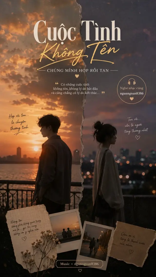 Có những mối quan hệ chẳng biết nên gọi tên là gì. Từng rất gần. Từng rất hợp. Từng nghĩ chỉ cần cứ như vậy thôi là đủ. Nhưng rồi đến một ngày, hai người lại đứng ở hai phía khác nhau. Cuộc Tình Không Tên – Chúng Mình Hợp Rồi Tan mang đúng cảm giác của một chuyện tình không ồn ào, không có quá nhiều lý do để bắt đầu, nhưng khi kết thúc lại để lại rất nhiều điều chưa kịp nói. Có những người từng xuất hiện đúng lúc. Cho mình những ngày vui. Cho mình cảm giác được quan tâm. Cho mình một quãng thanh xuân tưởng như sẽ kéo dài rất lâu. Nhưng rồi có lẽ hợp nhau ở một thời điểm chưa chắc đã có nghĩa là sẽ đi cùng nhau đến cuối. Có những cuộc gặp chỉ để mình hiểu thêm về tình yêu. Có những lần chia xa để mình học cách trân trọng hiện tại. Và có những người dù không còn bên cạnh, vẫn giữ một vị trí rất riêng trong ký ức. Nếu bạn thích nhạc tâm trạng, nhạc chill nghe đêm, những ca khúc về tình yêu dang dở, thì bài này rất hợp để nghe khi thành phố vừa lên đèn, khi mình muốn ngồi yên và để mọi cảm xúc trôi thật chậm. Không cần trách ai. Không cần tìm đúng sai. Chỉ cần nhớ rằng đã từng có một đoạn đường cả hai thật sự vui khi đi cùng nhau. Chúng mình từng hợp… rồi tan. Nhưng điều đó không làm những ngày đã từng bên nhau trở nên vô nghĩa. 🌙 🎧 Nghe nhạc cùng ngunngoan8386 #CuocTinhKhongTen #ChungMinhHopRoiTan #NhacTamTrang #NhacChill #ngunngoan8386