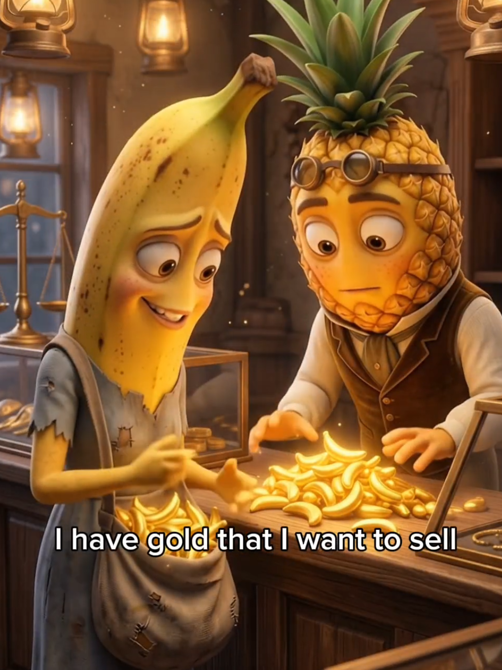 الجزء الاول: بانانيتو والذهب🍌 ماذا سيقع في الجزء الثاني؟ #animation #fruitstory #tranding #fyp #دراما 