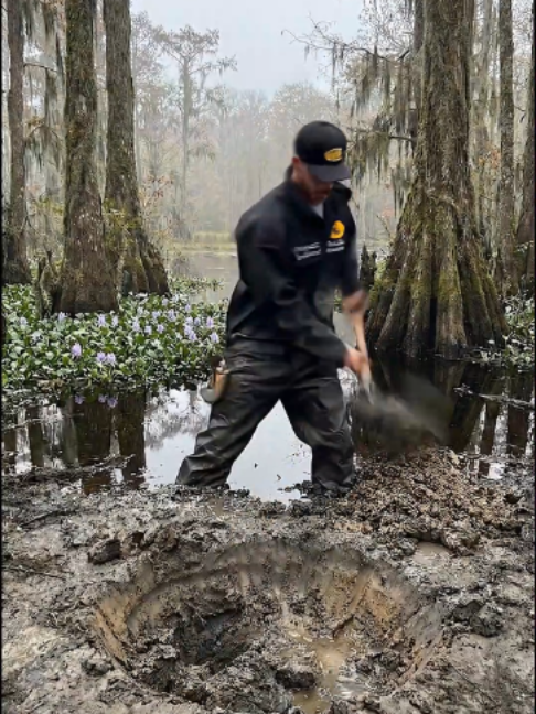 Nobody knows what's under this dome 🌫️ #swampbuild #undergroundbunker #geodesicdome #offgrid #asmrbuild