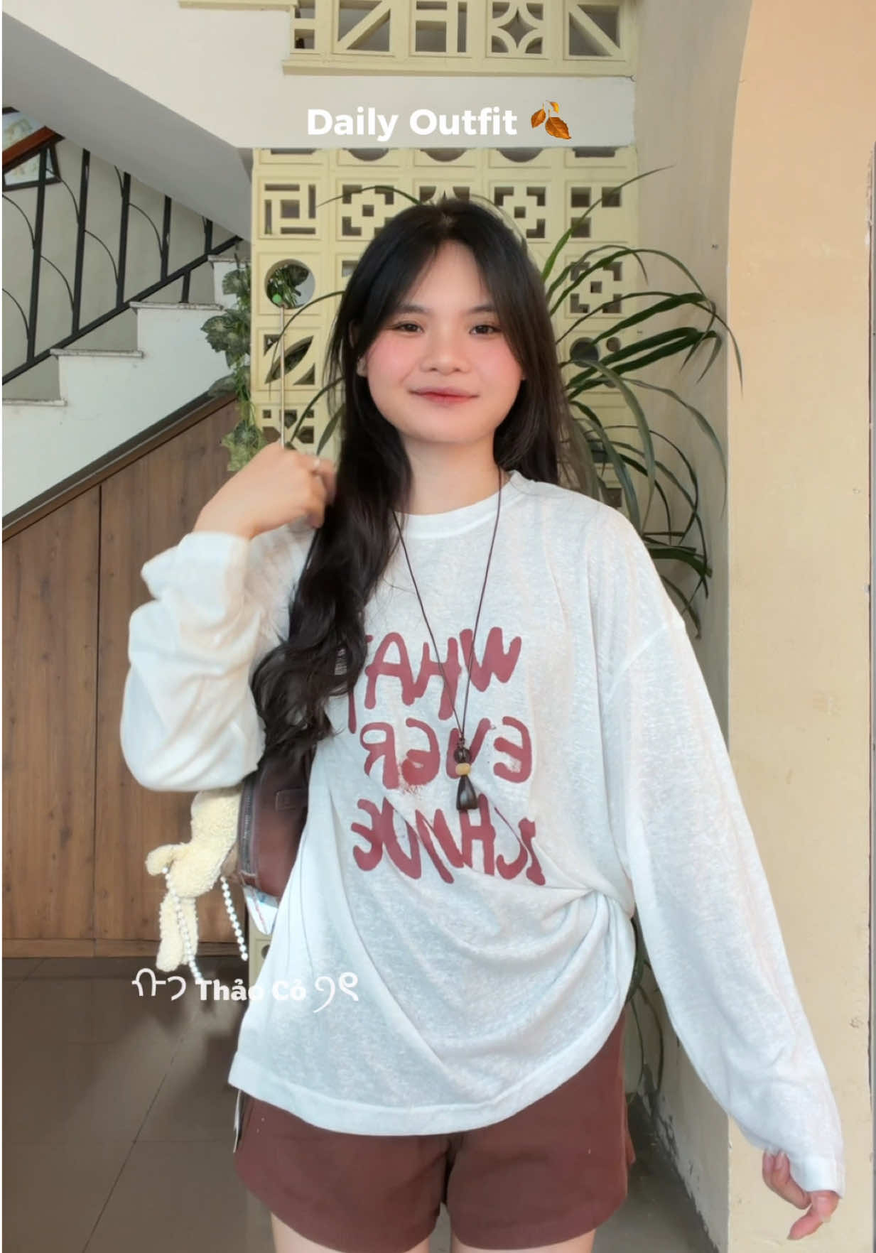 Áo thu đông thun giấy nha, chất okila đó, mỏng nhưng không lộ nà #leeza #OOTD #myoutfit #autumnvibes #thaoco 