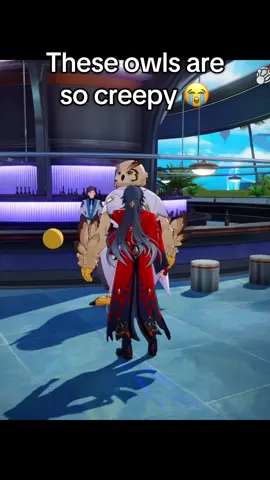 Cute when owls do that but creepy on an owl man 😭 #HonkaiStarRail #npc #owl #astropolis #hsrcreators 
