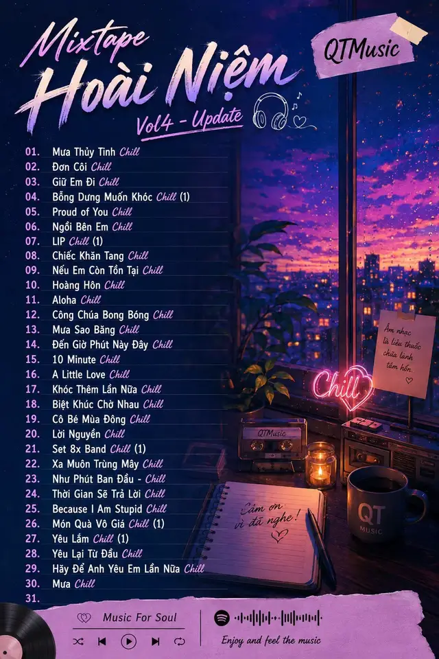 Bản Update Hoài Niệm Vol4 #qtmusic #nhactamtrang #chillout #xuhuongtiktok #hoainiem 