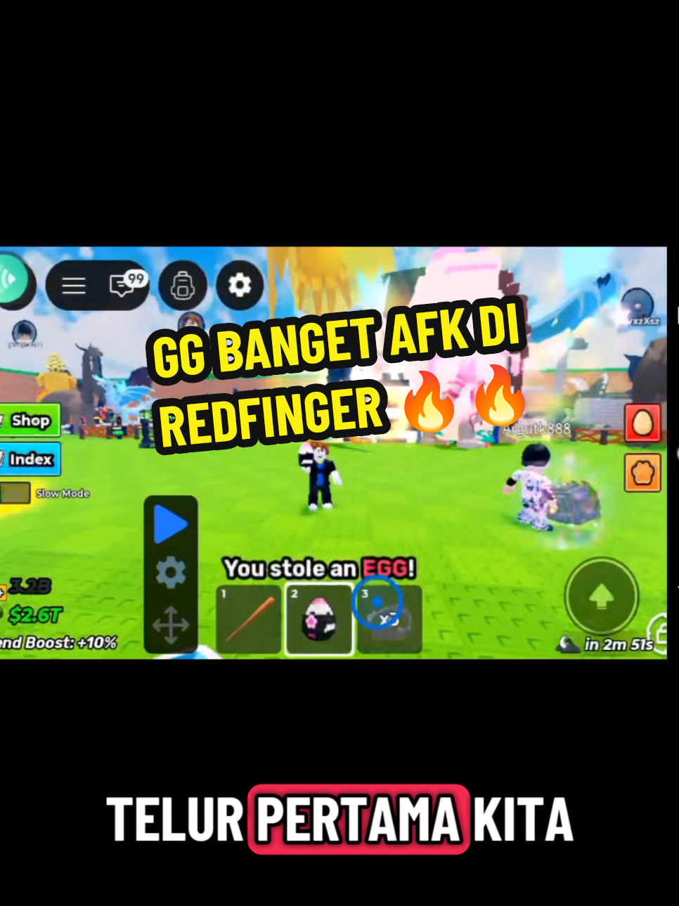 Steal An Egg Tanpa Lag 😋😋 #roblox #redfinger #afk #stealanegg 