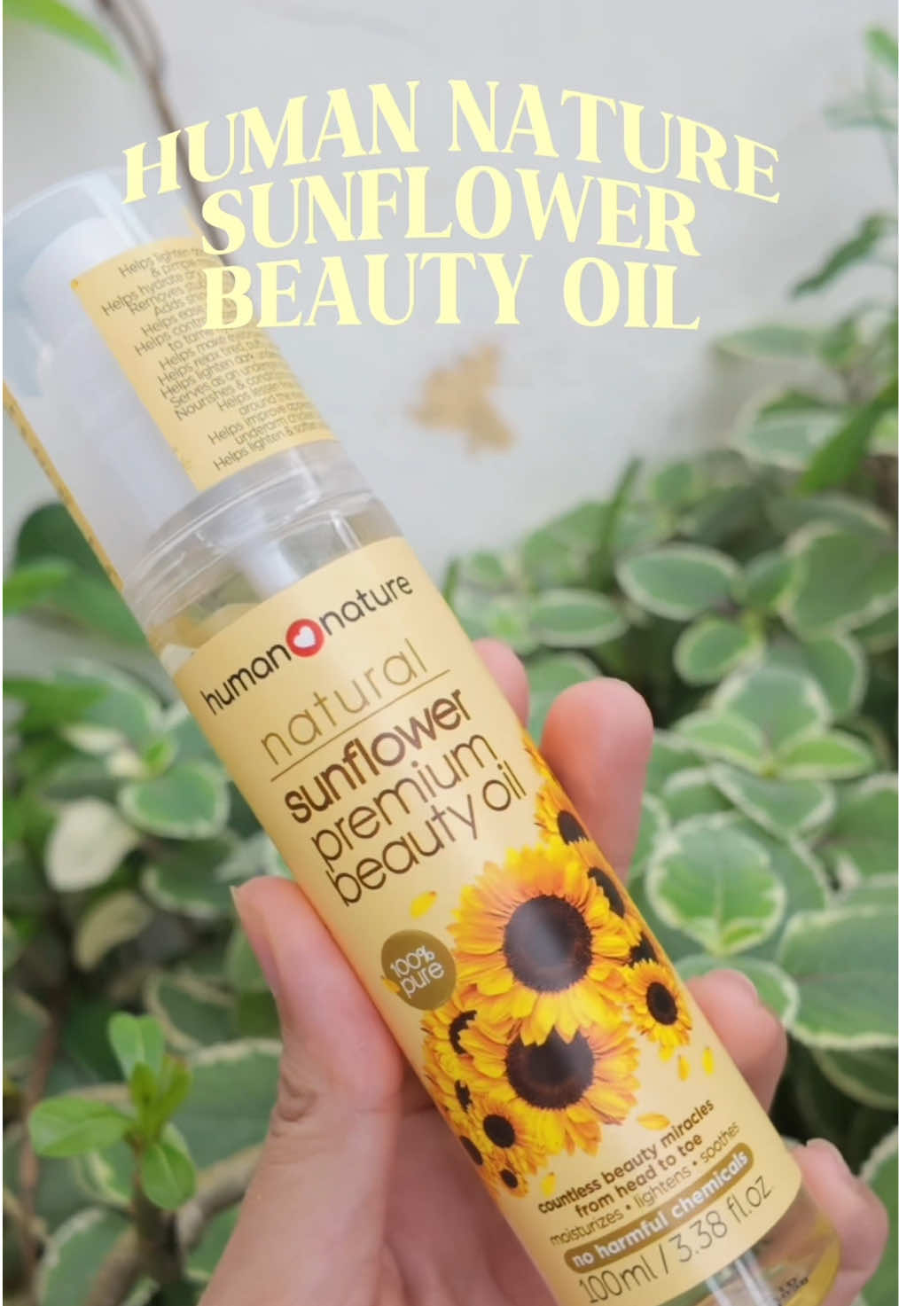 One bottle, so many uses! 🌻✨ HUMAN NATURE SUNFLOWER BEAUTY OIL @Human Heart Nature  From my face to my hair and body, I love having a multi-use beauty oil in my everyday routine 🤍 Face, hair, or body—this one’s got you covered! 🌻✨ Tap the yellow basket to get yours! 🛒 #HumanNature #SunflowerBeautyOil #BeautyOil #NaturalBeauty #SkinCare  