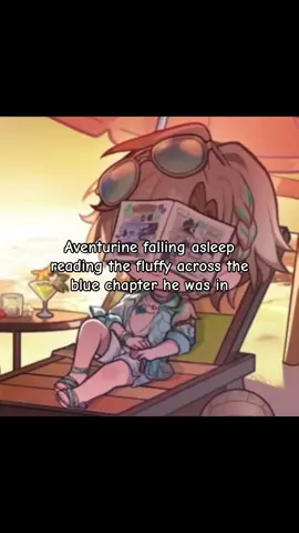 Dr ratio bunny and DH so big I could easily see which chapter he was reading. I would fall asleep there #hsr #HonkaiStarRail #aventurine 
