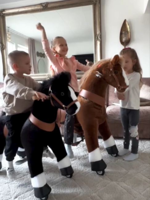 Two horses, two sisters, and a living room that turned into their own little stable for the afternoon. PonyCycle® is the pony every kid dreams about — the kind you don't have to muck out or feed, just hop on and go. 🐴🐴 #ponycycle #rideonhorse #surprisegift #indoorplay #KidsRideOnToy #birthdaygirl