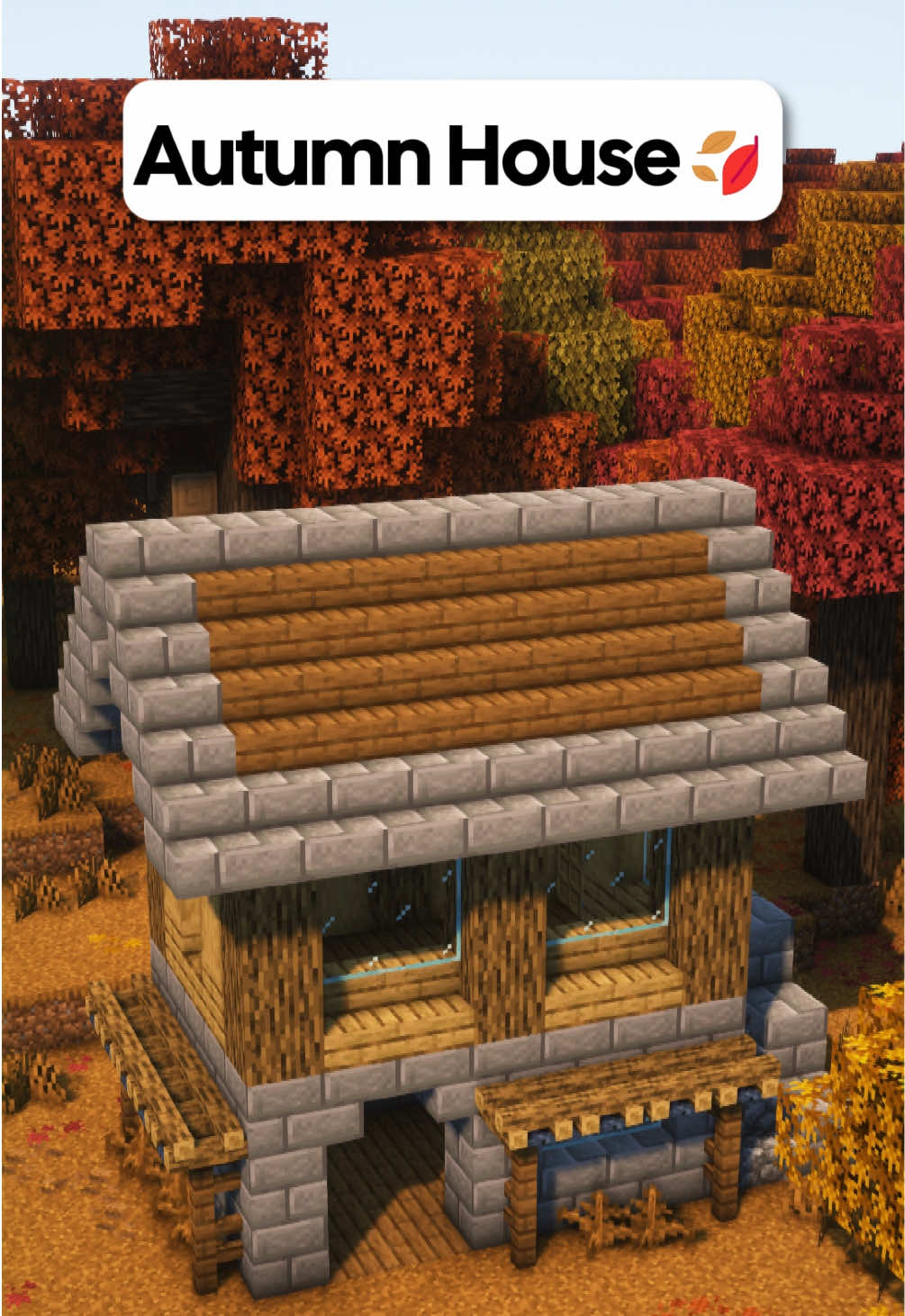 Autumn House🍂|| #Minecraft #minecrafttutorial #minecraftbuilding #minecraftbuild 